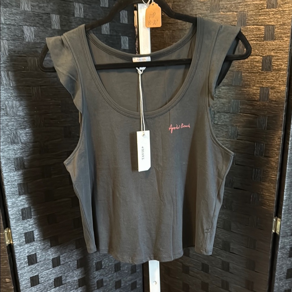 *SALE* Tavik Capped Shoulder Tank Top Graphic T “Palm Reader” Small